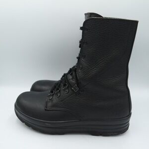 Vintage Minerva Swiss Army Combat Boots Black Leather Men's US Size 8